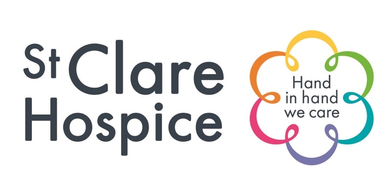 St Clare Hospice hand in hand we care charity logo
